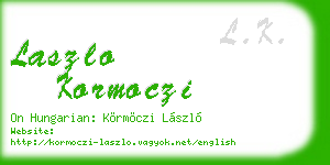 laszlo kormoczi business card